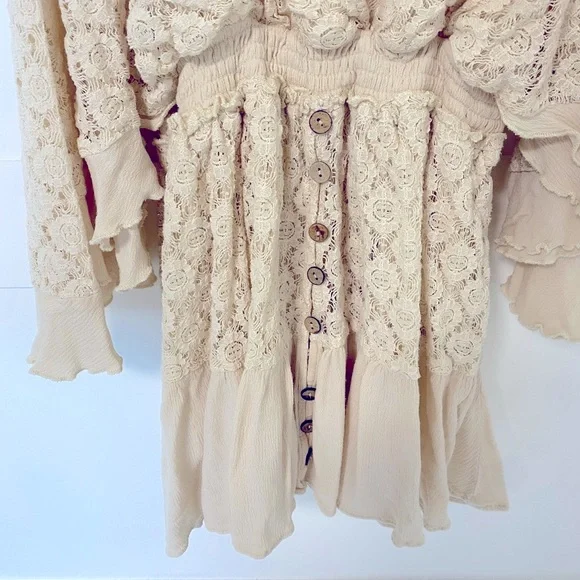 Vici Fly Far Cotton Blend Crochet Dress- Vici Vintage Crochet Romper Dress - Picture 7 of 13